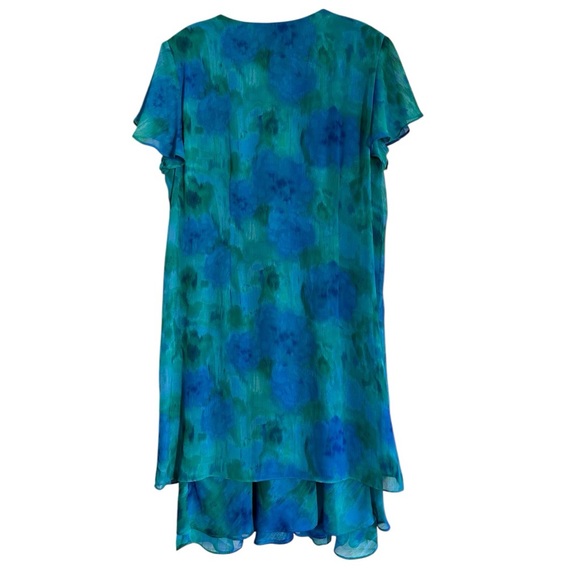 R&K Watercolor Floral Dress Sz 16 - Picture 2 of 10